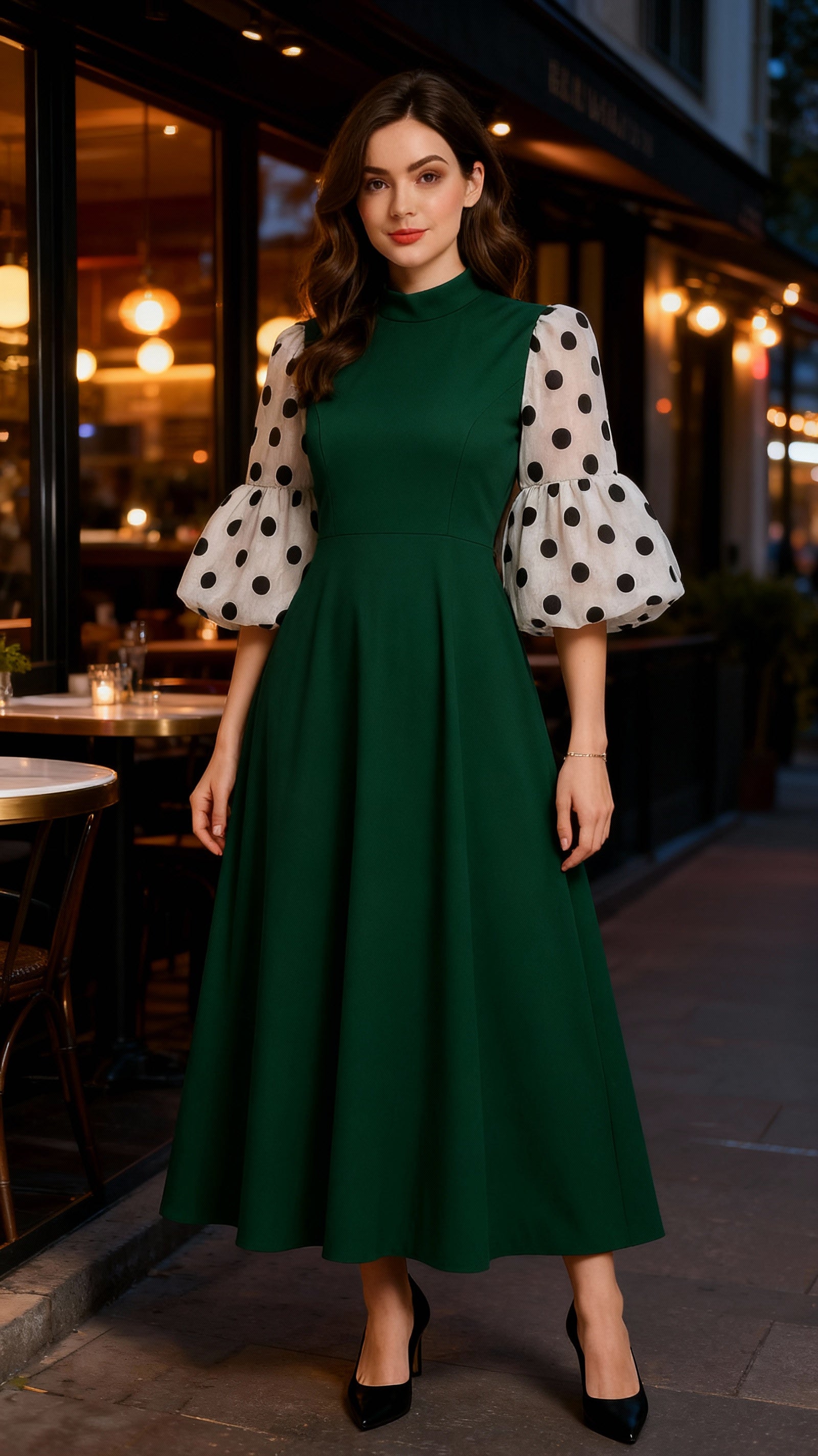 Vestido con mangas lunares / AO114 image 3