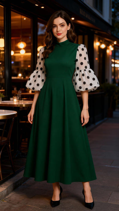 Vestido con mangas lunares / AO114 image 3