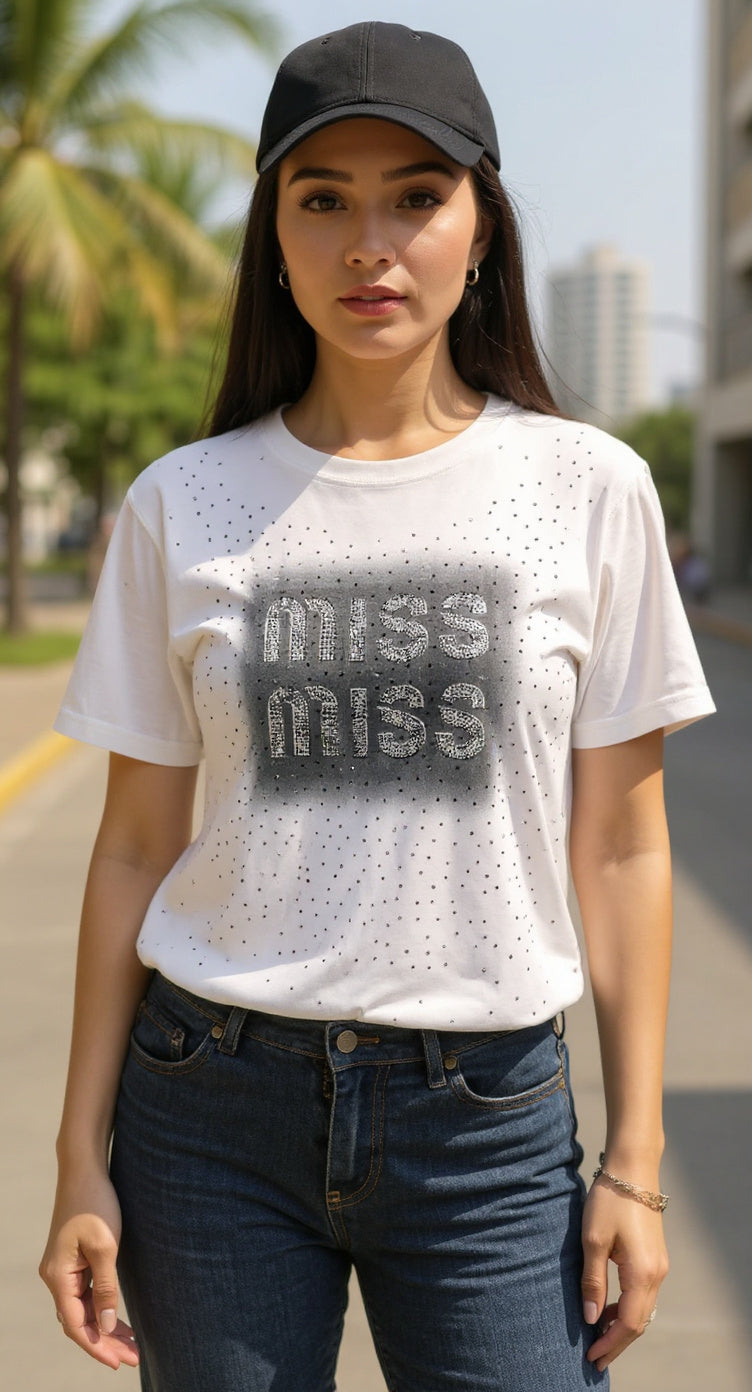 Camiseta blanca “Miss” / P378 image 0