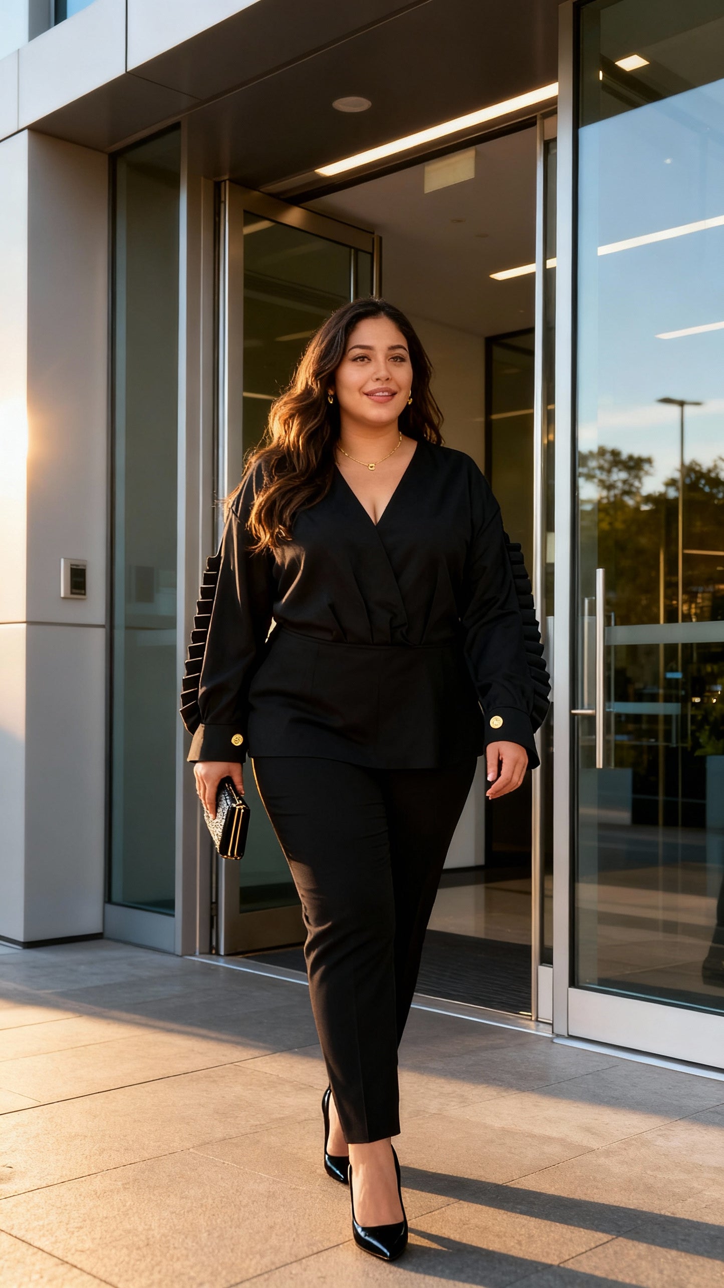 Blusa negra  escote cruzado / AO42 image 1