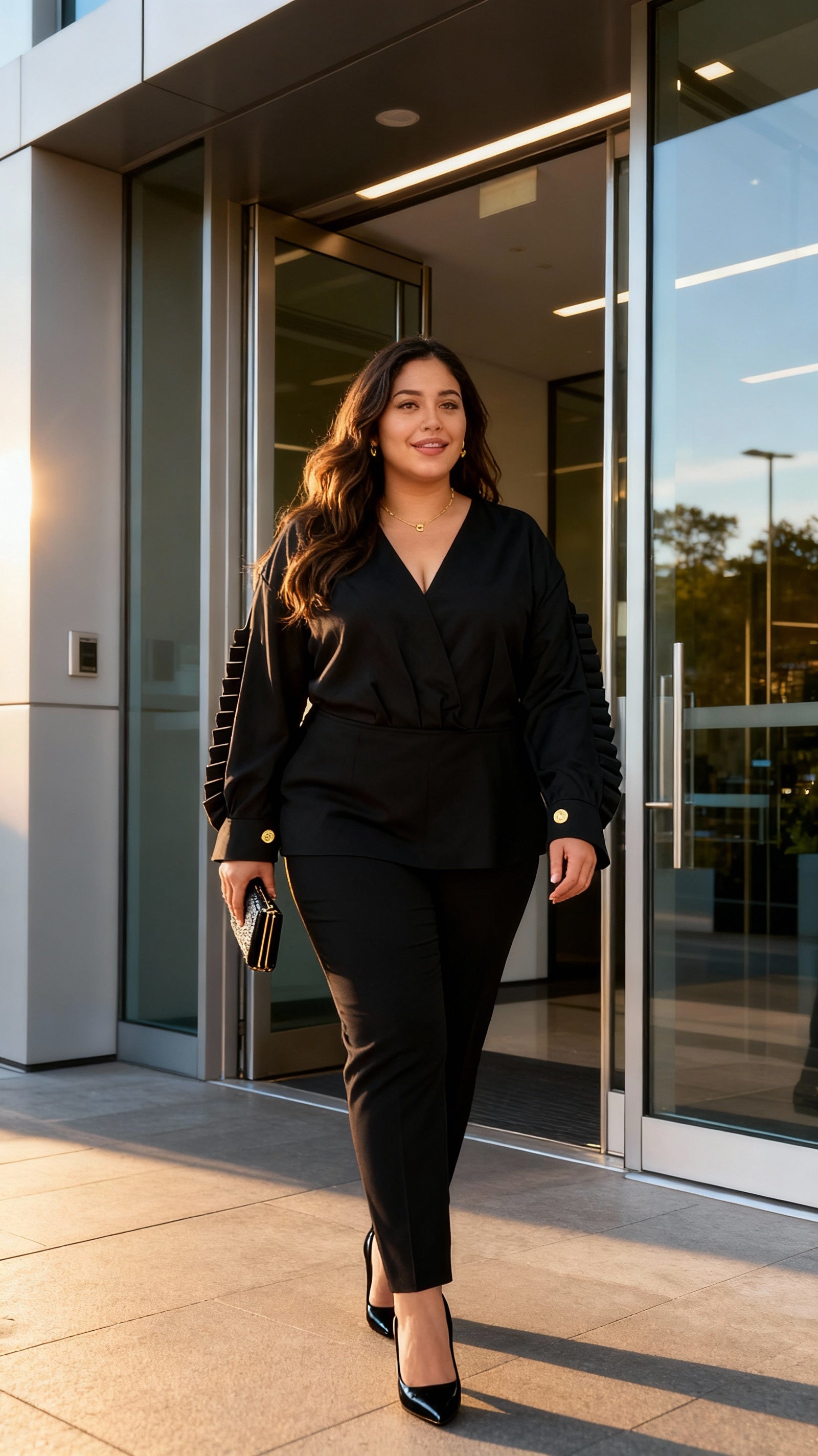 Blusa negra  escote cruzado / AO42 image 1