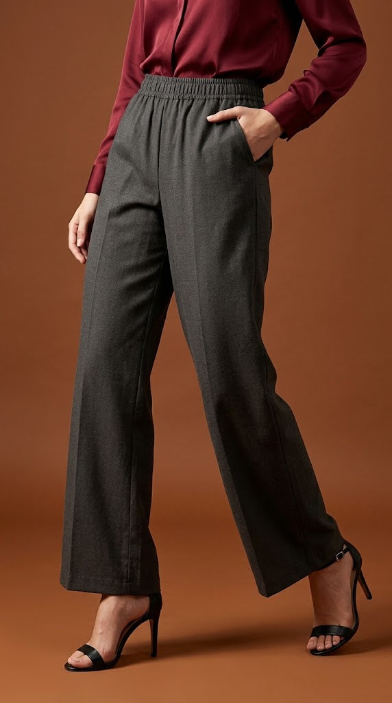Pantalón palazzo gris oscuro / ANE1001-18