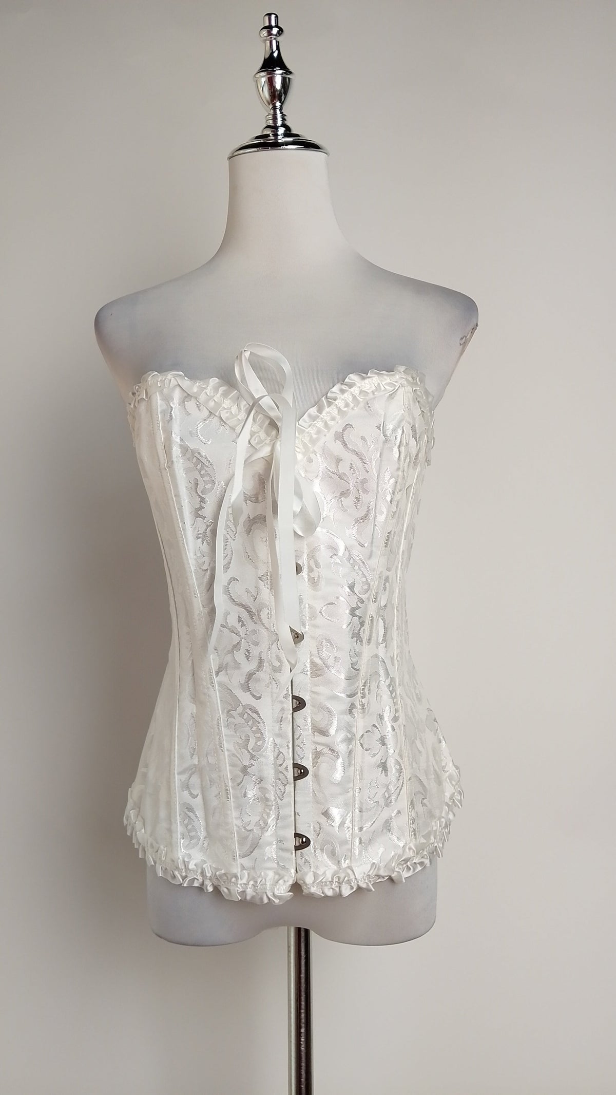 Corset con Escote + Pantalón amplio plisado gris + Blazer Sastre Azul Pastel /OUTEV101