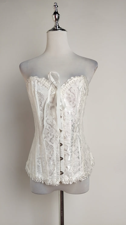 Corset con Escote + Pantalón amplio plisado gris + Blazer Sastre Azul Pastel /OUTEV101