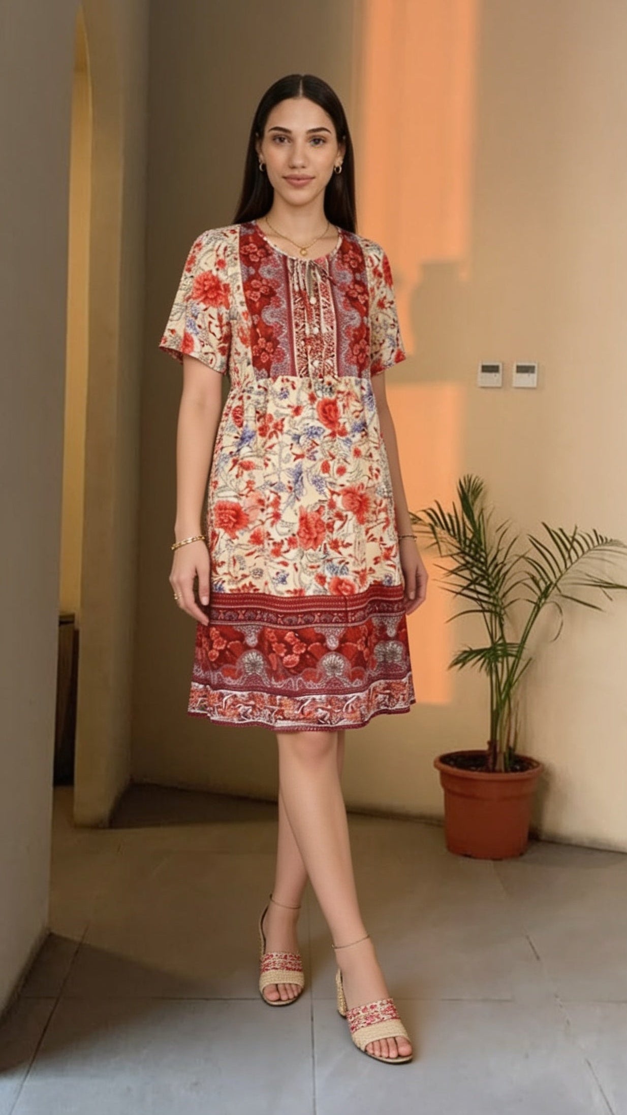 Vestido Floral Coral / L76A