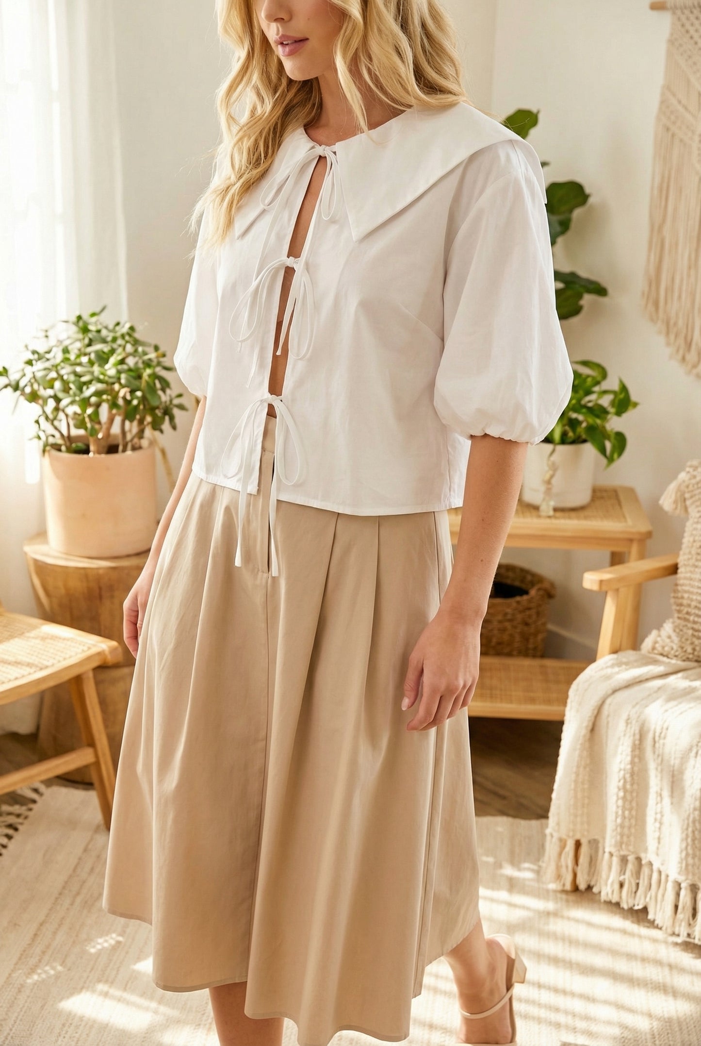 Blusa romántica blanca / ANB26015