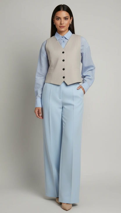 Outfit Oficina Azul Claro Minimalista / OUT32