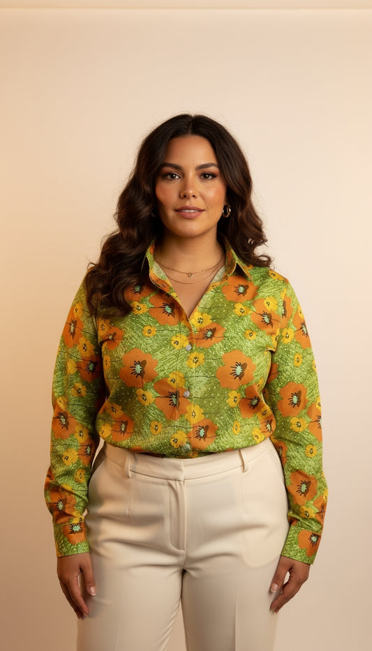 Blusa floral verde / ANB01