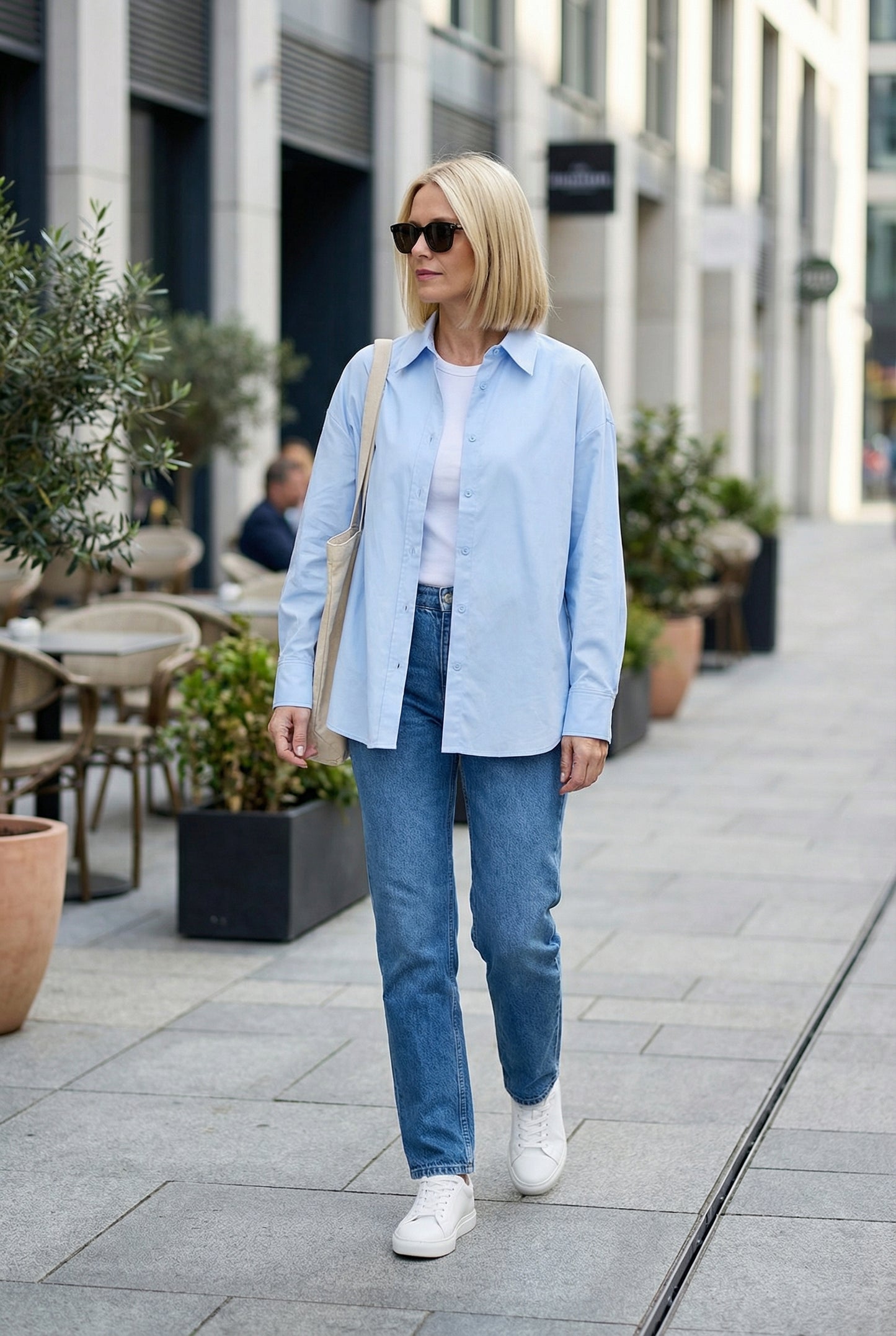 Blusa azul clásica / ANB26013