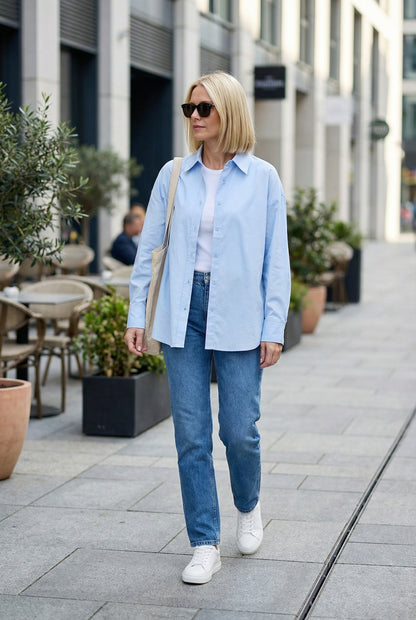 Blusa azul clásica / ANB26013