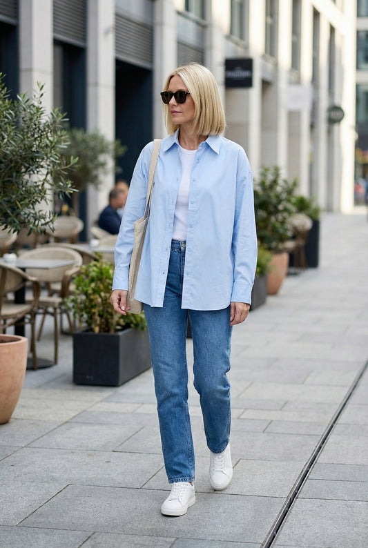 Blusa azul clásica / ANB26013