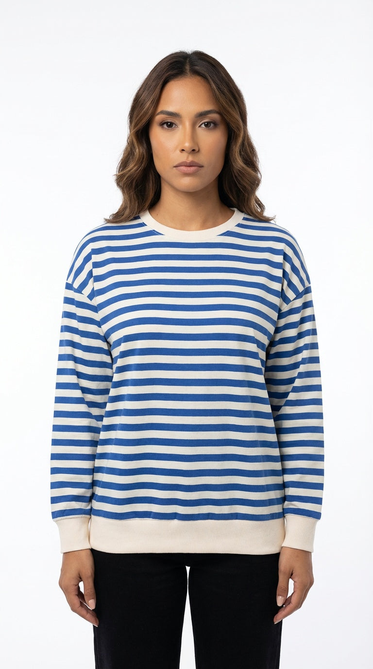 Suéter rayado azul y blanco / L38A