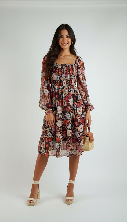 Vestido Floral Suelto Bohemio / MV12