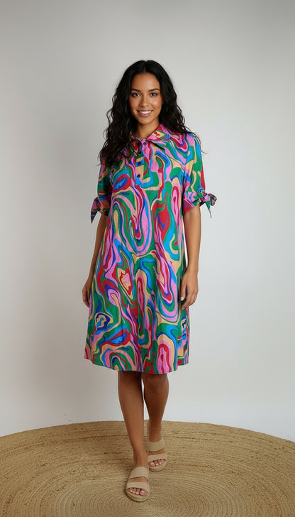 Vestido Multicolor Estampado Casual / MV40