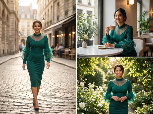 Vestido verde largo / AO160