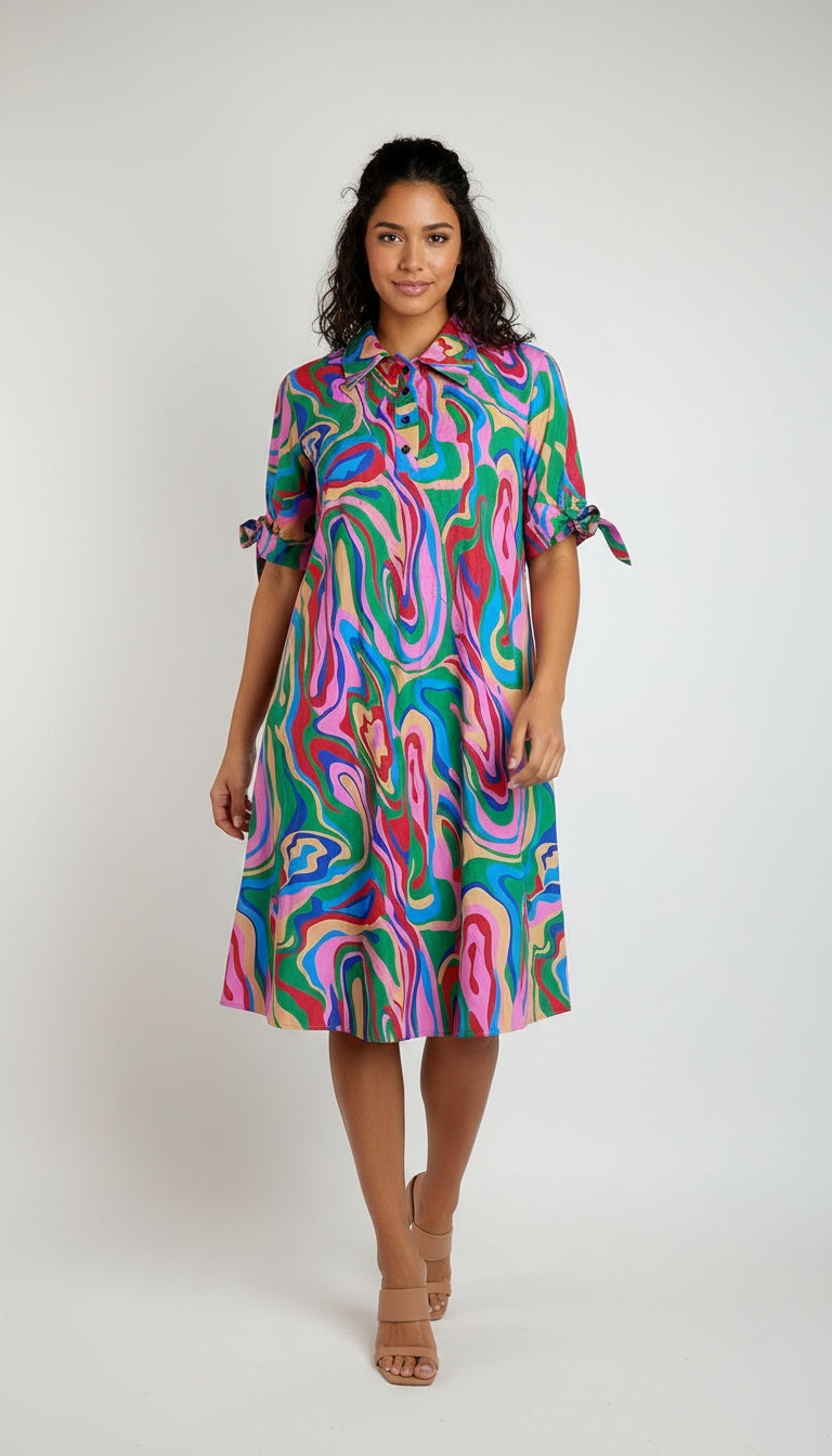 Vestido Multicolor Estampado Casual / MV40