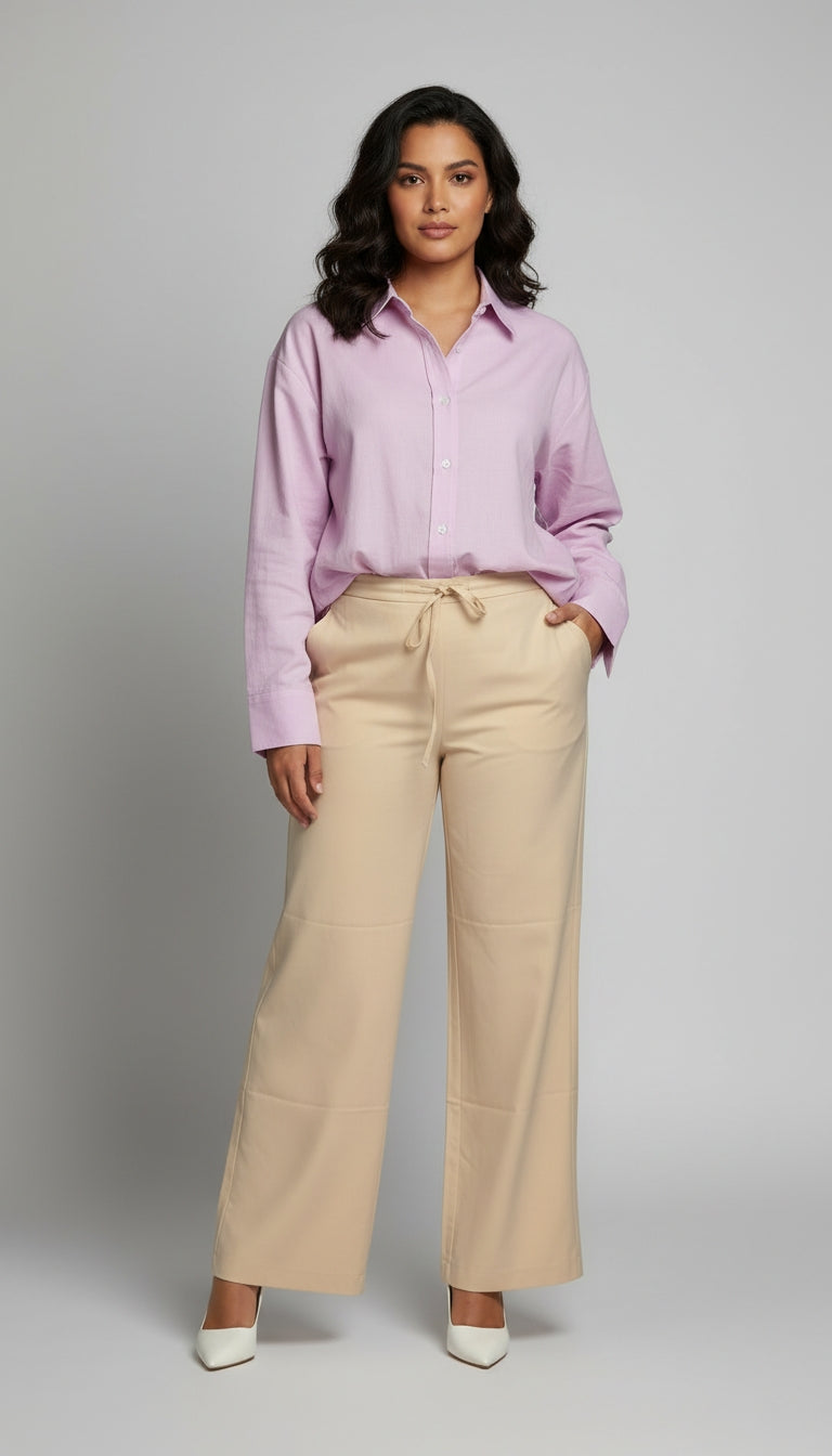 Outfit Oficina Rosa & Beige Clásico / OUT43
