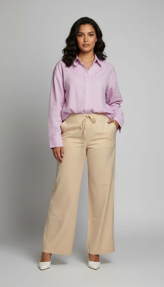 Outfit Oficina Rosa & Beige Clásico / OUT43
