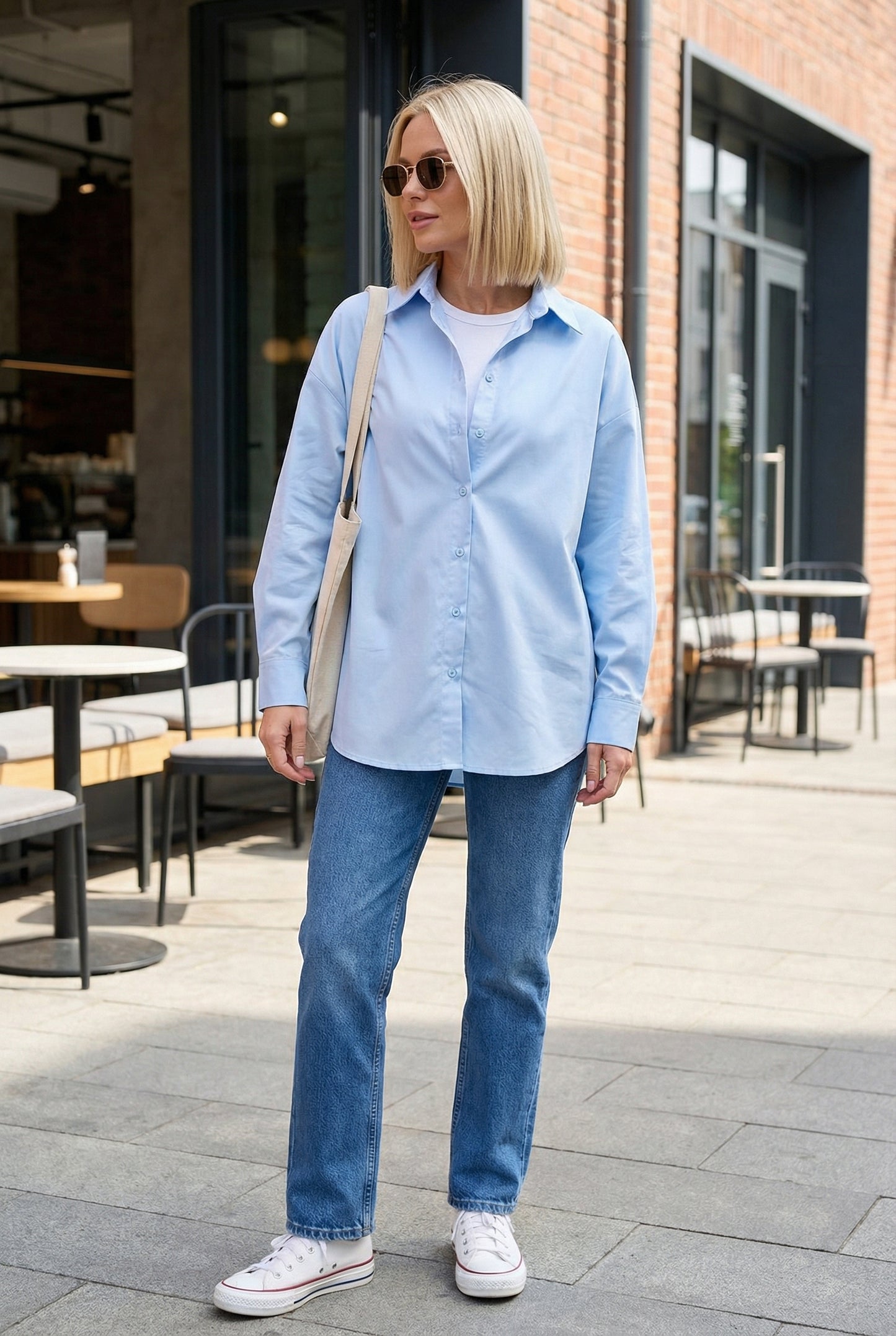 Blusa azul clásica / ANB26013