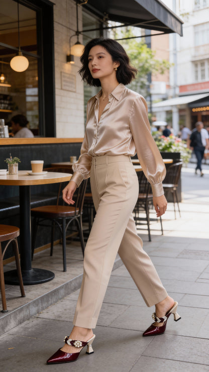 Zapatos Tacón Medio Burdeos ZZ260101