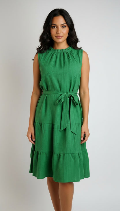 Vestido Verde Elegante Cintura Ajustada / MV05