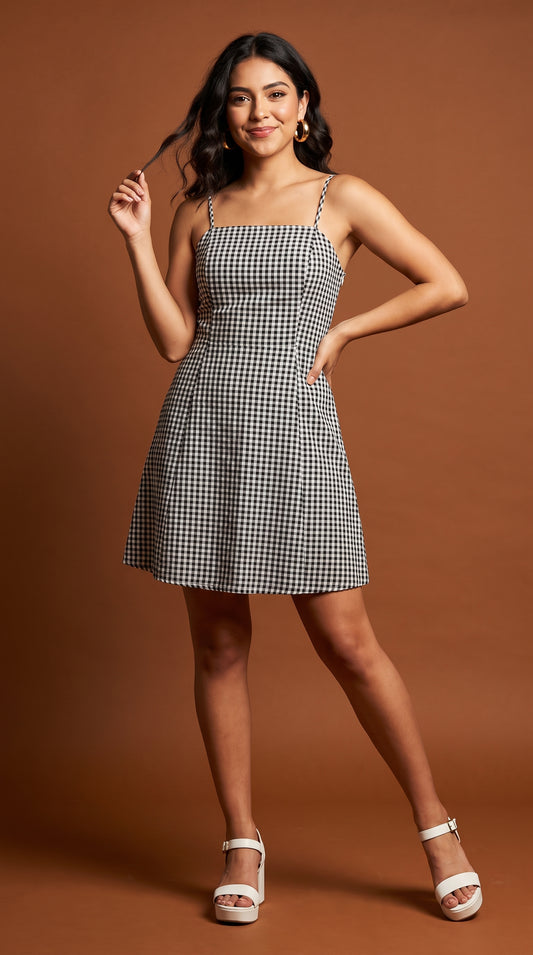 Vestido Gris Ajustado sin Mangas / L99A