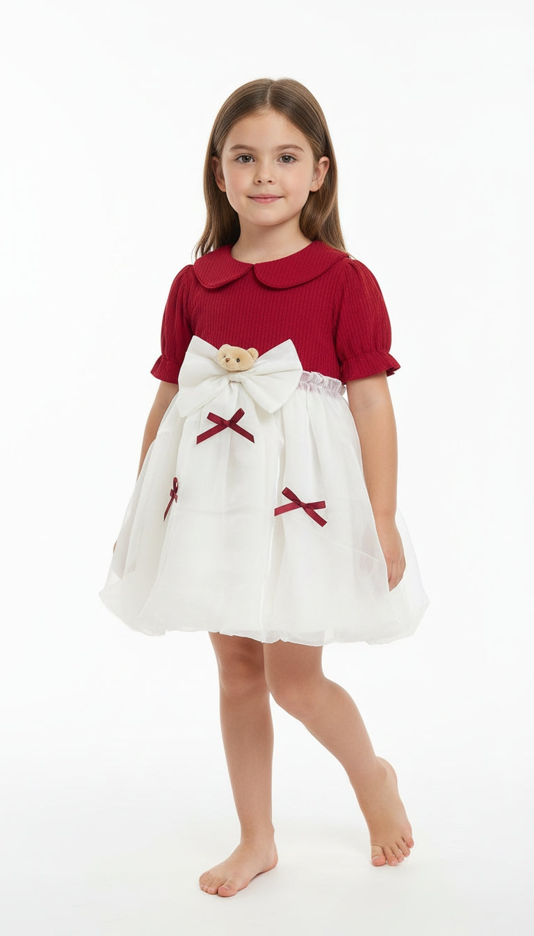 Vestido Blanco Rojo Elegante / ANK17