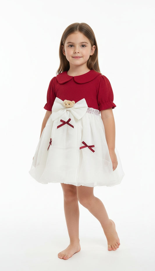 Vestido Blanco Rojo Elegante / ANK17