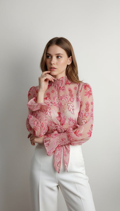 Blusa rosa estampada / ANB04