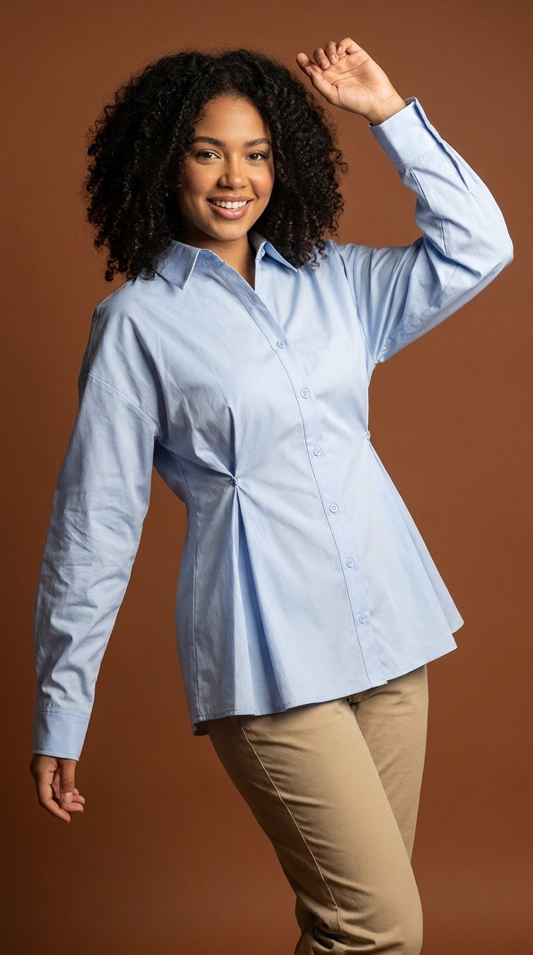 Blusa azul clásica / ANB26013