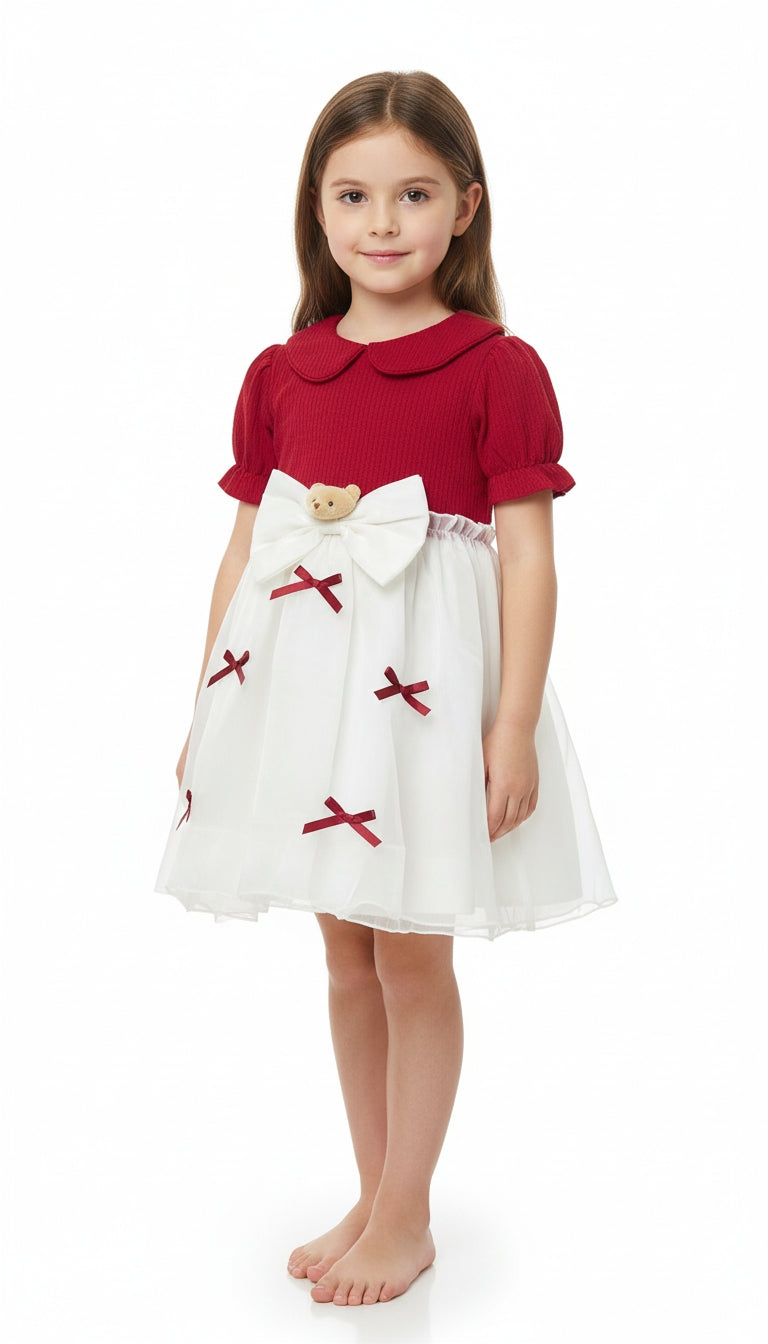 Vestido Blanco Rojo Elegante / ANK17
