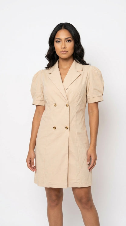 Vestido beige blazer corto / L43A