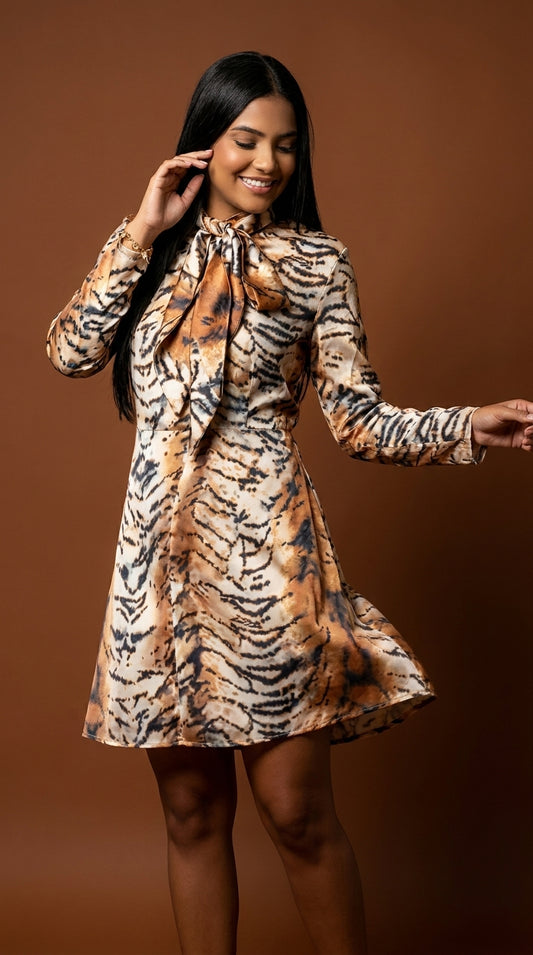Vestido corto estampado mix / ANV101