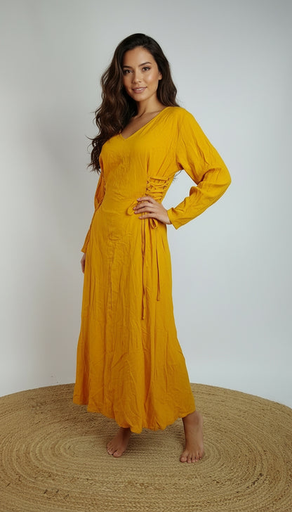 Vestido Amarillo Largo Elegante / MV41