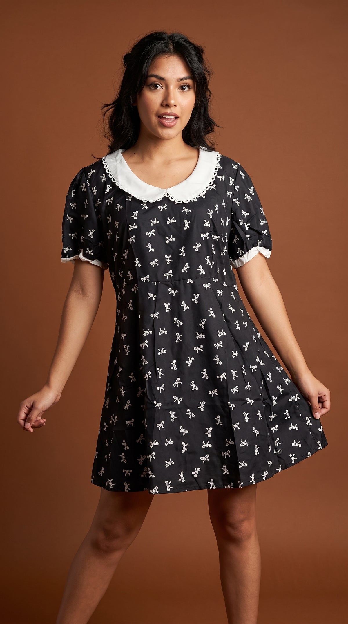 Vestido Negro Estampado / L98A
