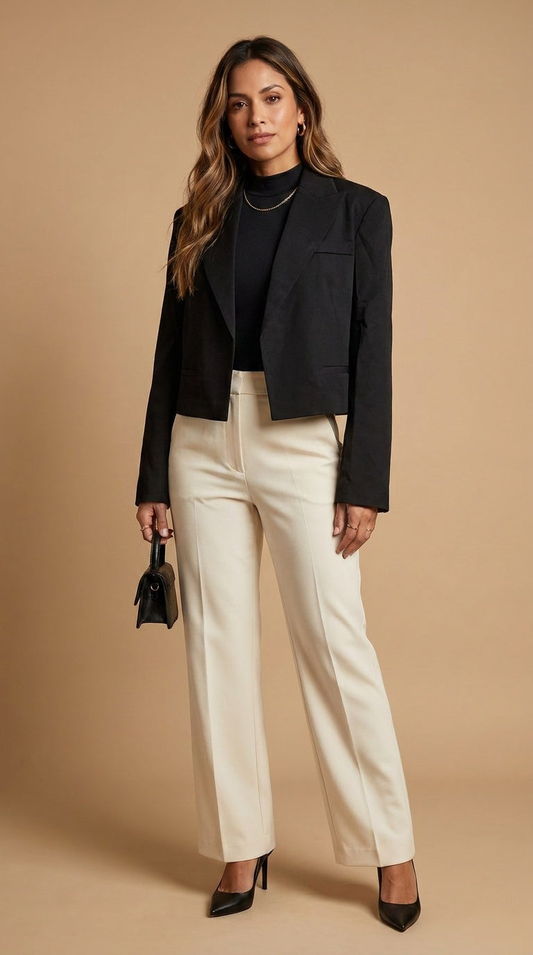 Blazer Negro Minimalista Elegante / ANBL2659