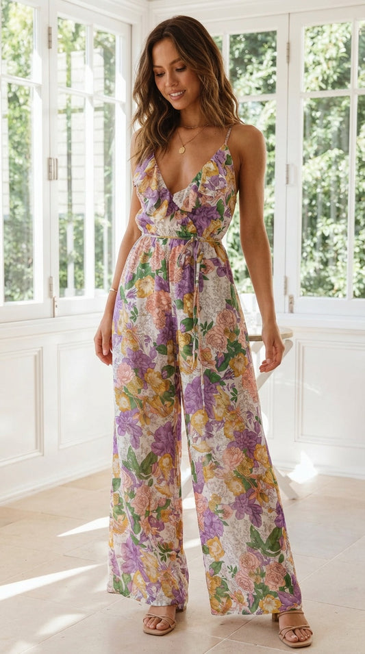 Enterizo largo floral multicolor / ANJ12