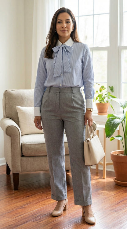 Outfit Oficina Camisa & Pantalón Gris / OUT07