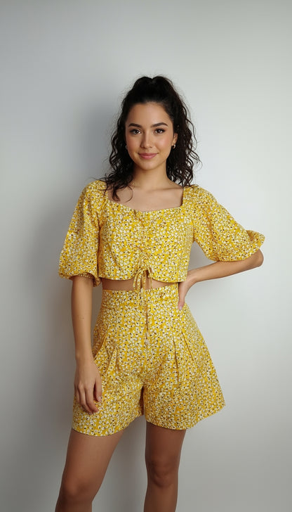 Set amarillo off shoulder / ANS07