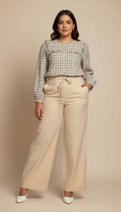 Outfit Oficina Beige Clásico Elegante / OUT47