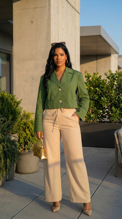 Blazer Verde Casual Moderno / ANBL2625