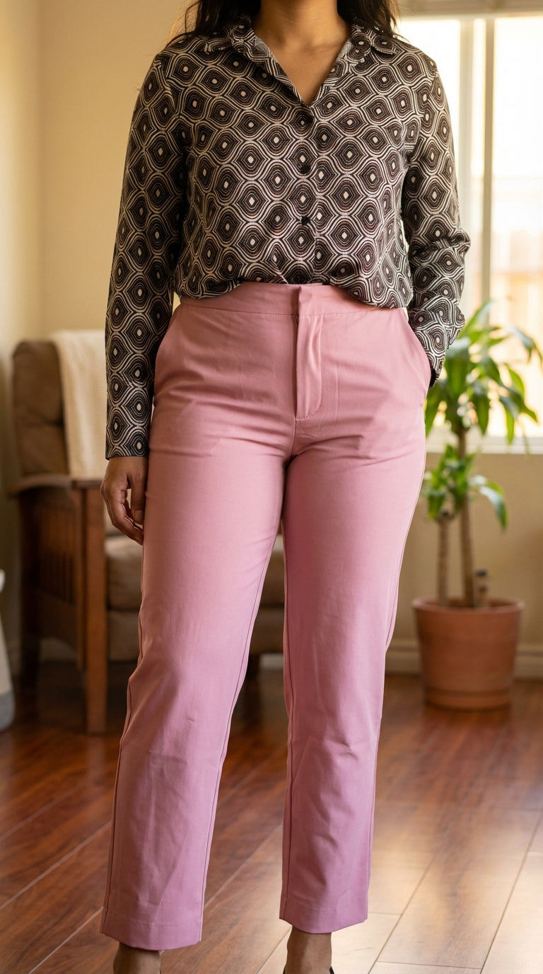 Pantalón palazzo rosado / ANE1001-3