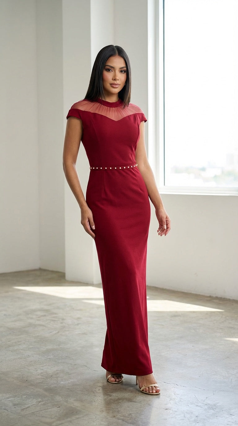 Vestido rojo largo / AO179