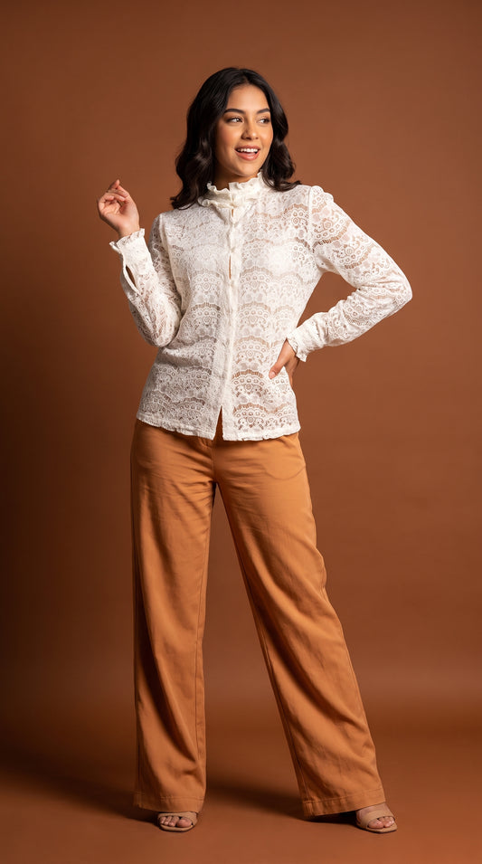 Blusa Texturizada con Encaje / ANB26033