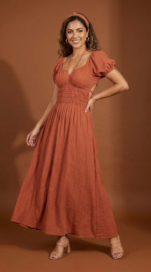 Vestido Terracota Largo / ANU23