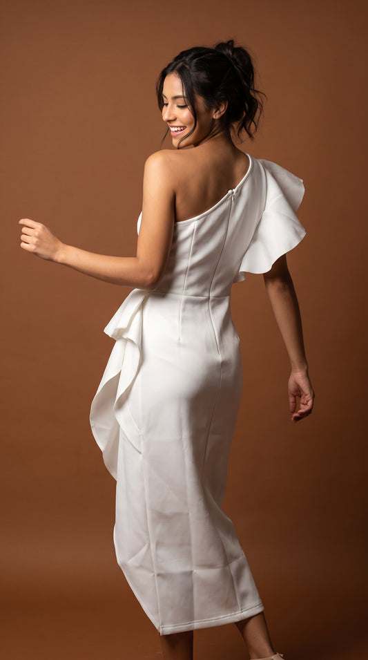 Vestido abertura en hombro / AO195