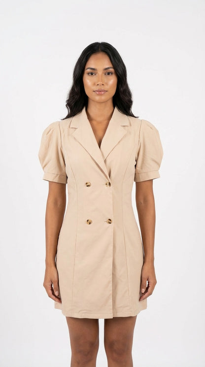 Vestido beige blazer corto / L43A