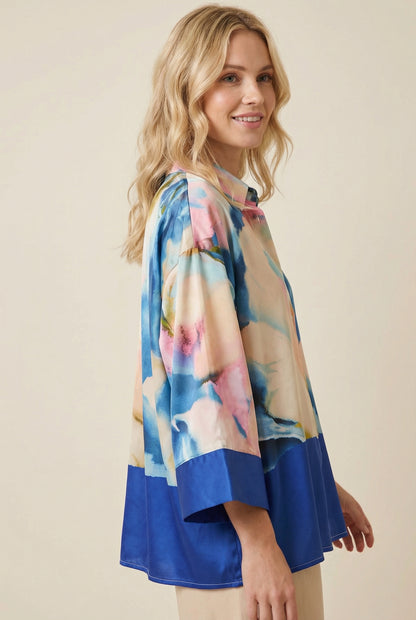 Blusa fluida azul multicolor / ANB26010