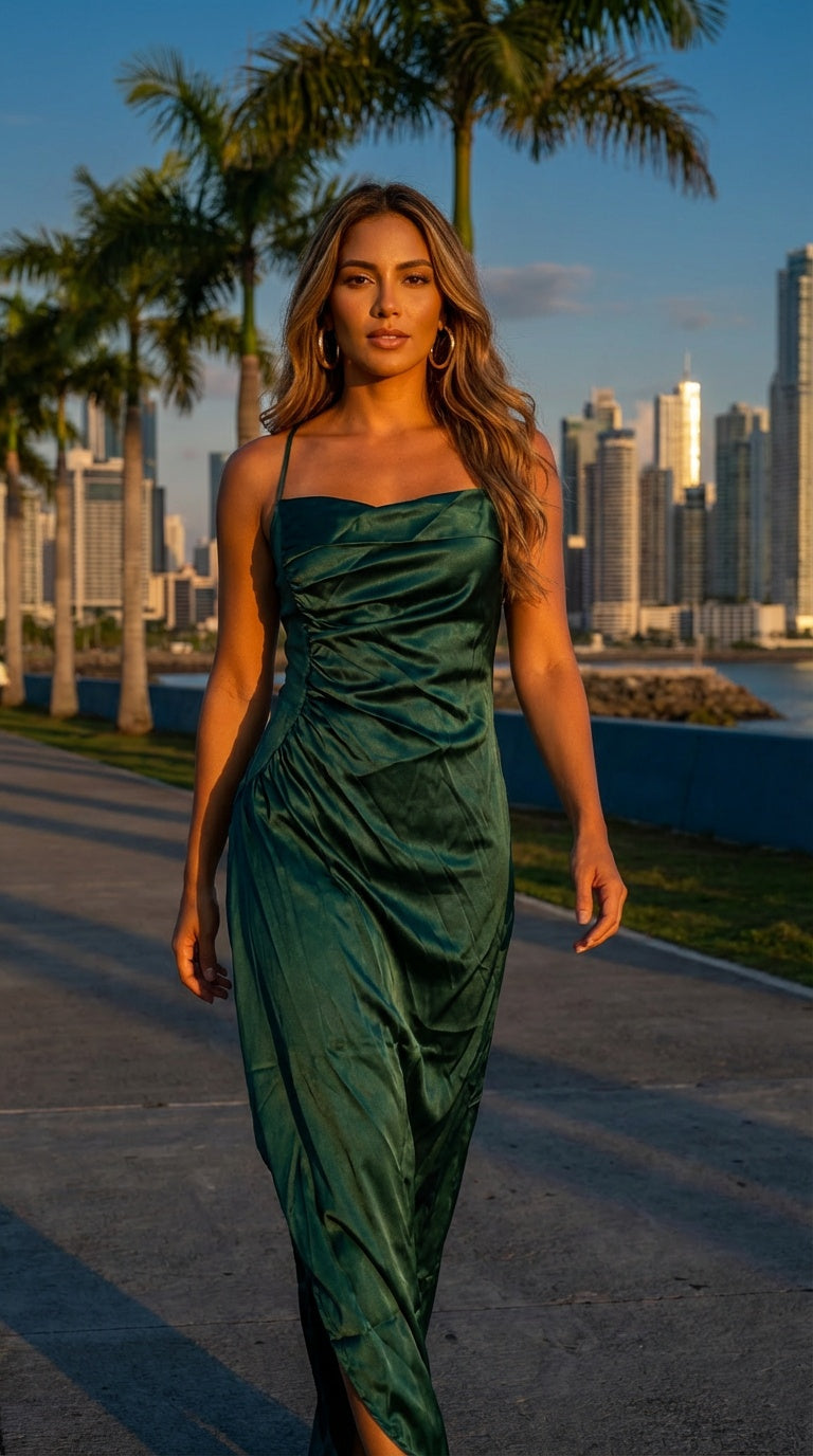 Vestido elegante con abertura / SH47