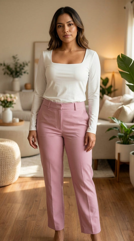 Pantalón palazzo rosado / ANE1001-3